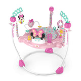 Disney Baby MINNIE MOUSE activity jumper with rotating seat, engaging toys, and adjustable height.