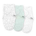SwaddleMe by Ingenuity Monogram Collection, 3-pack swaddle blankets, elephant design, size 0-3 months.
