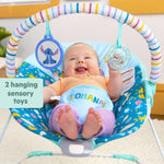 Disney Baby Stitch Ohana Paradise Vibrating Bouncer includes 2 hanging sensory toys