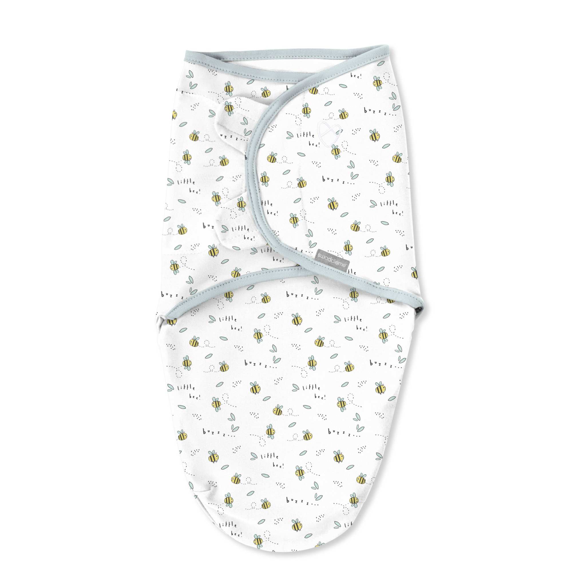 SwaddleMe by Ingenuity baby swaddle pod with little bees pattern, size 0-3 months, soft cotton blend sleep sack