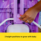 Little Speedster 3-in-1 Car Walker in Purple Power with steering wheel and adjustable height.