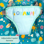 Disney Baby Stitch Ohana Paradise Vibrating Bouncer has an adjustable 3 -point harness