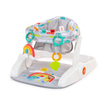 Bright Starts Learn-to-Sit 2-Position Floor Seat with toys and padded seat for baby comfort.