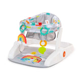 Bright Starts Learn-to-Sit 2-Position Floor Seat with toys and padded seat for baby comfort.