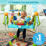 Baby playing in Disney Baby Finding Nemo Sea of Activities Jumper with colorful Nemo-themed toys and interactive features