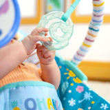 Disney Baby Stitch Ohana Paradise Vibrating Bouncer close up of accessory toys.