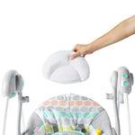 Whimsical Wild Portable Swing with removable head support pillow.
