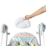 Whimsical Wild Portable Swing with removable head support pillow.