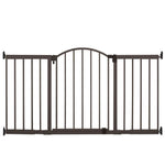 The Thruway 72XW Series Pet and Baby Metal Gate, bronze, expandable 44-72 inches wide, 36 inches tall.