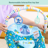 Disney Baby Stitch Ohana Paradise Vibrating Bouncer has a removable interactive toy bar