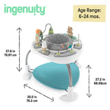 Ingenuity Spring & Sprout 2-in-1 Baby Activity Center Jumper with 360° rotating seat, nature-inspired activities, and adjustable height for ages 6-24 months.