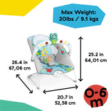 Baby Einstein Kick to It Neptune Musical Bouncer with lights, music, and sensory toys for infants 0-6 months.