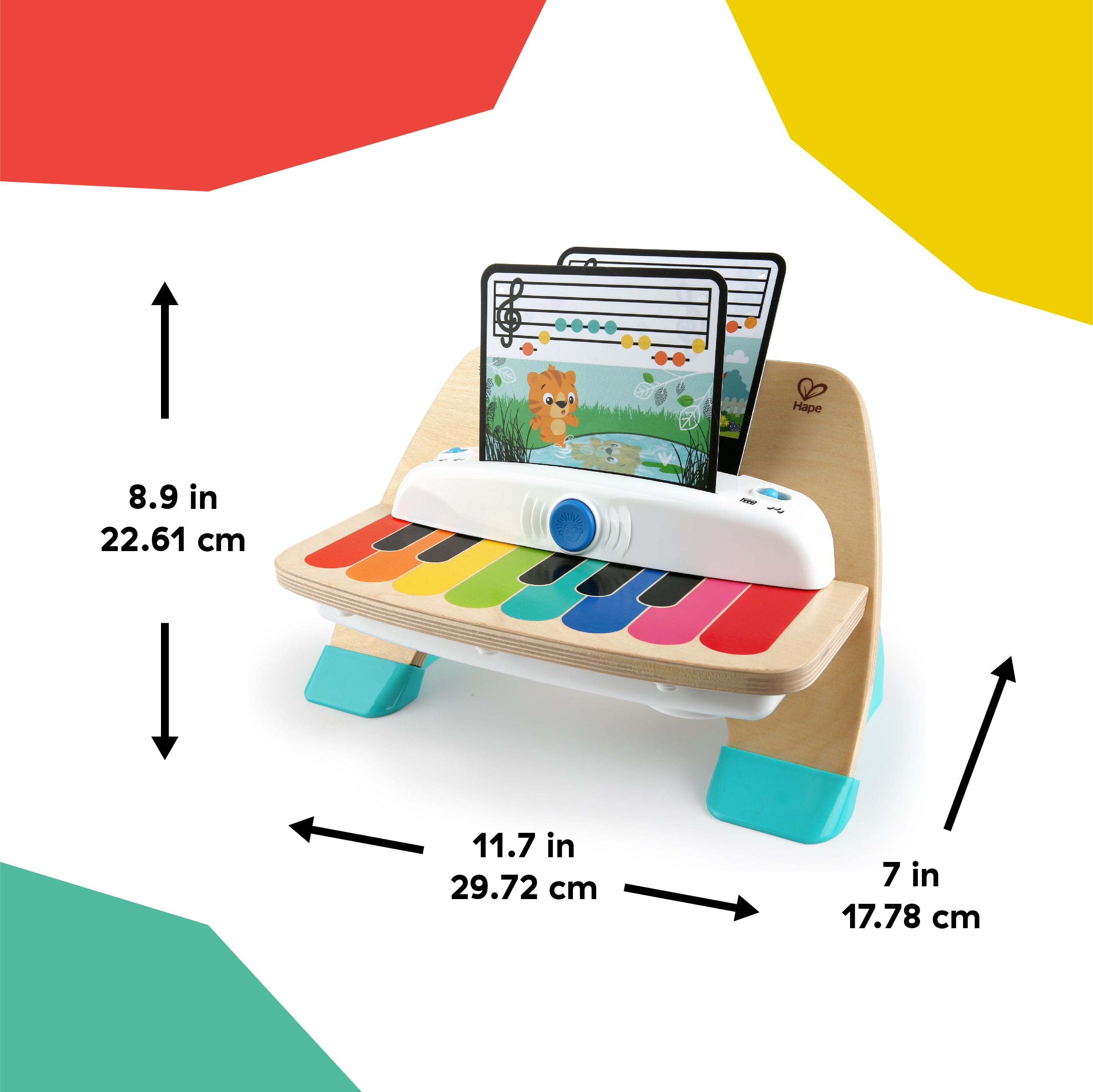 Baby Einstein Magic Touch Piano Musical Toy with color-coded keys and music sheets.