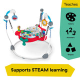 Baby Einstein Airplane Adventure 2-in-1 Activity Jumper with colorful design, interactive toys, and educational features for infants.