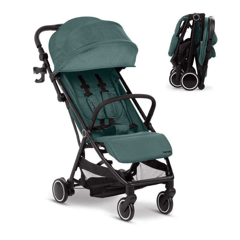 Ingenuity 3DTravelmate Pro Compact Travel Stroller with Ride-On Board, One-Hand Fold, Car Seat Compatible, Protective Canopy