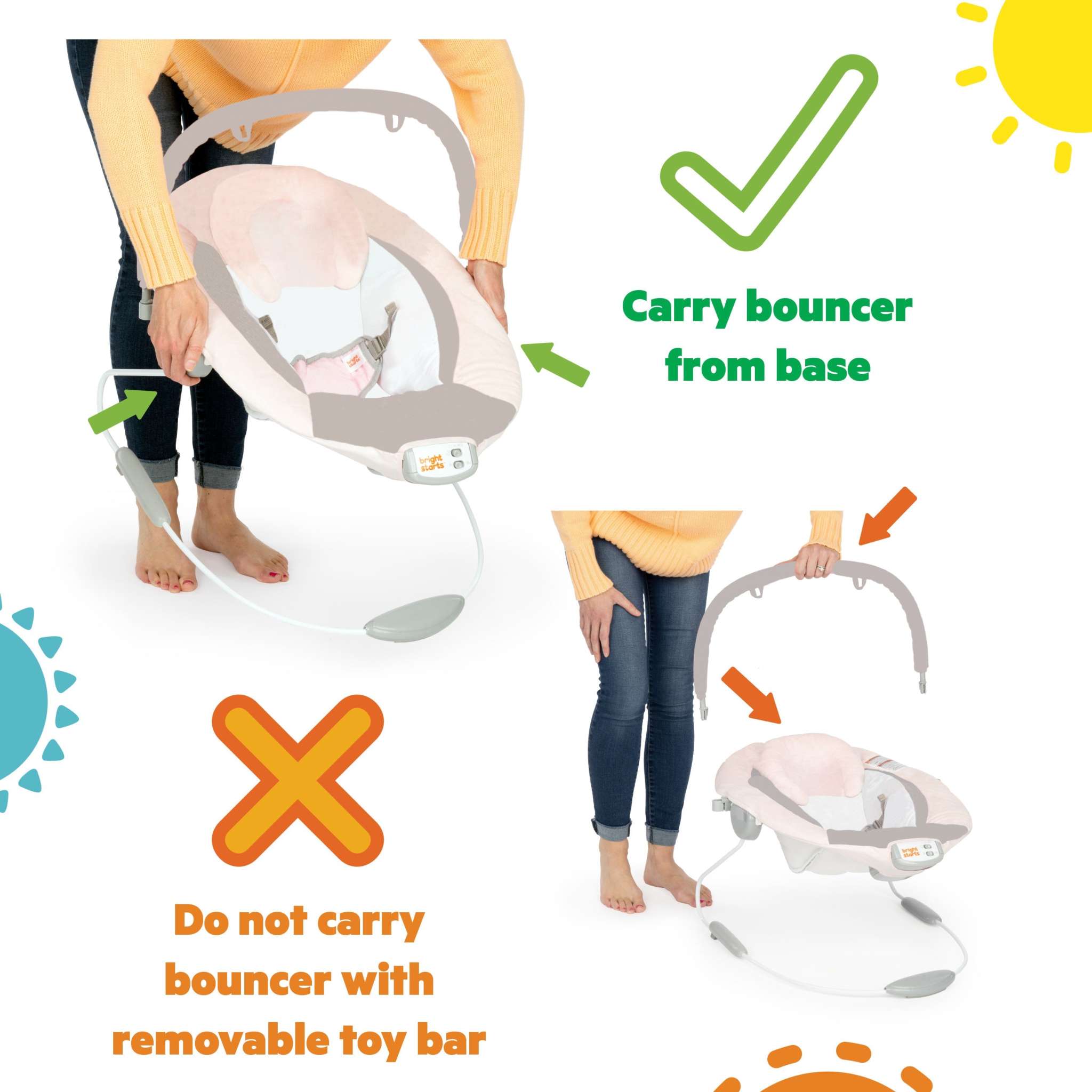 Pink Paradise Vibrating Baby Bouncer by Bright Starts