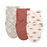 SwaddleMe by Ingenuity Monogram Collection 3-pack swaddle set for 0-3 months, Rising Sun design.