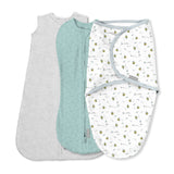 SwaddleMe by Ingenuity Comfort Pack - 3 baby swaddles in neutral colors, size 0-3 months.