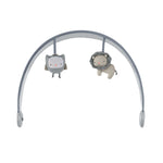 SmartBounce Automatic Bouncer - Braden overhead toy bar with two plush toys.