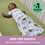 baby in a swaddleme by ingenuity arms free convertible swaddle - happy elephant