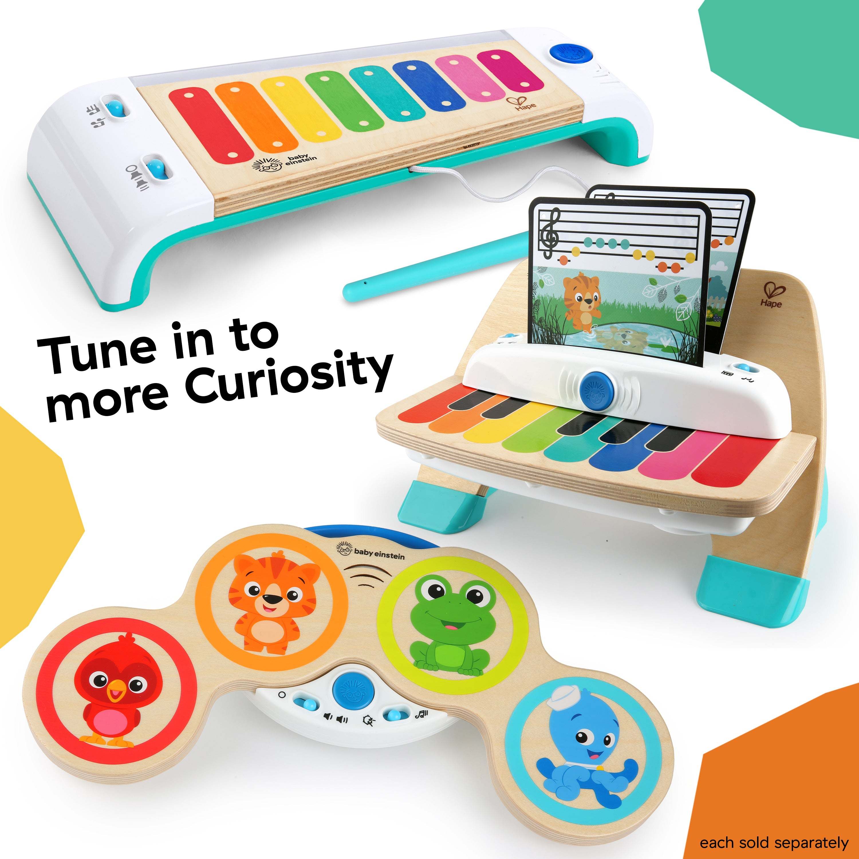 Magic Touch Piano Musical Toy for toddlers with colorful keys and music sheets.