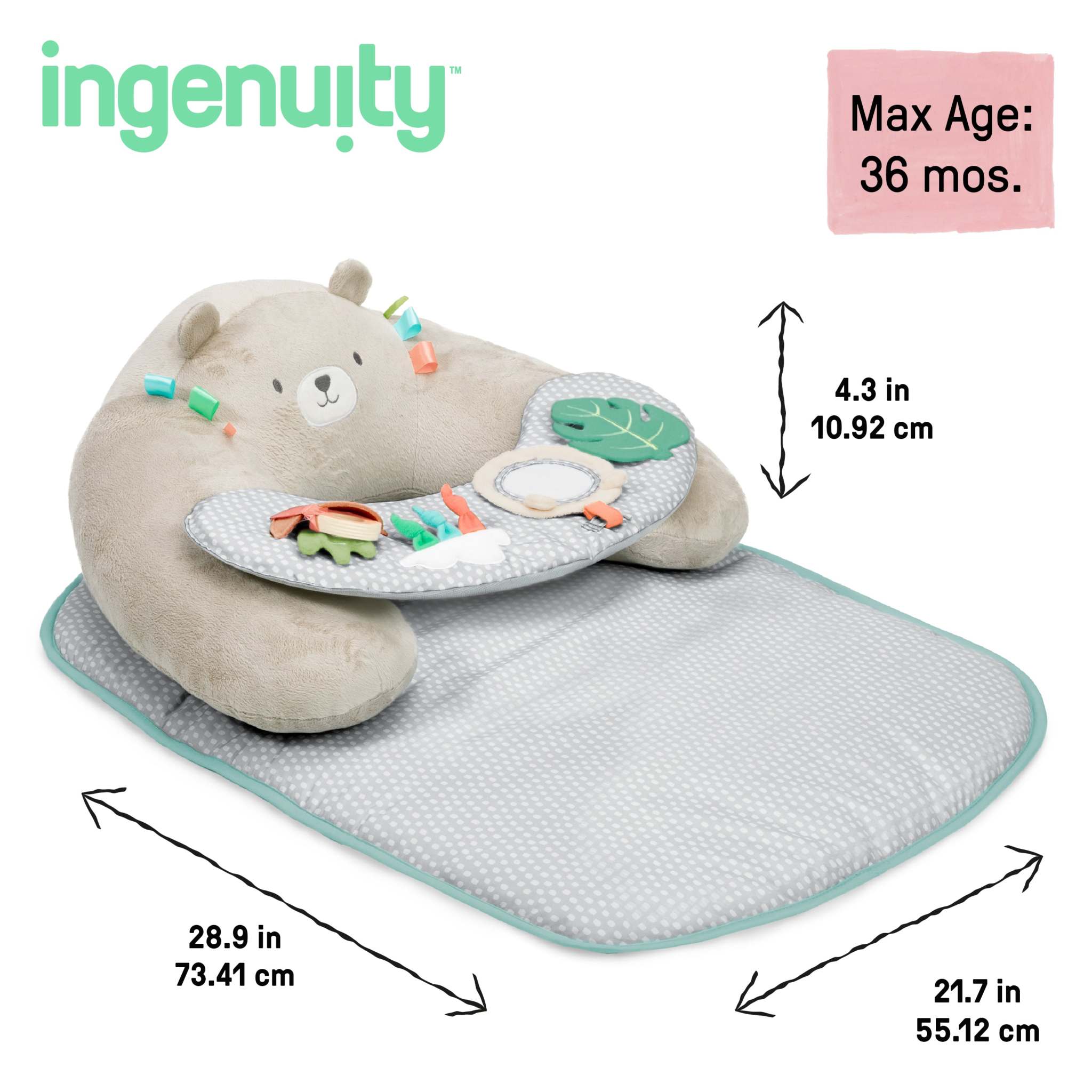 cozy prop 4-in-1 sit up & prop activity mat - nate