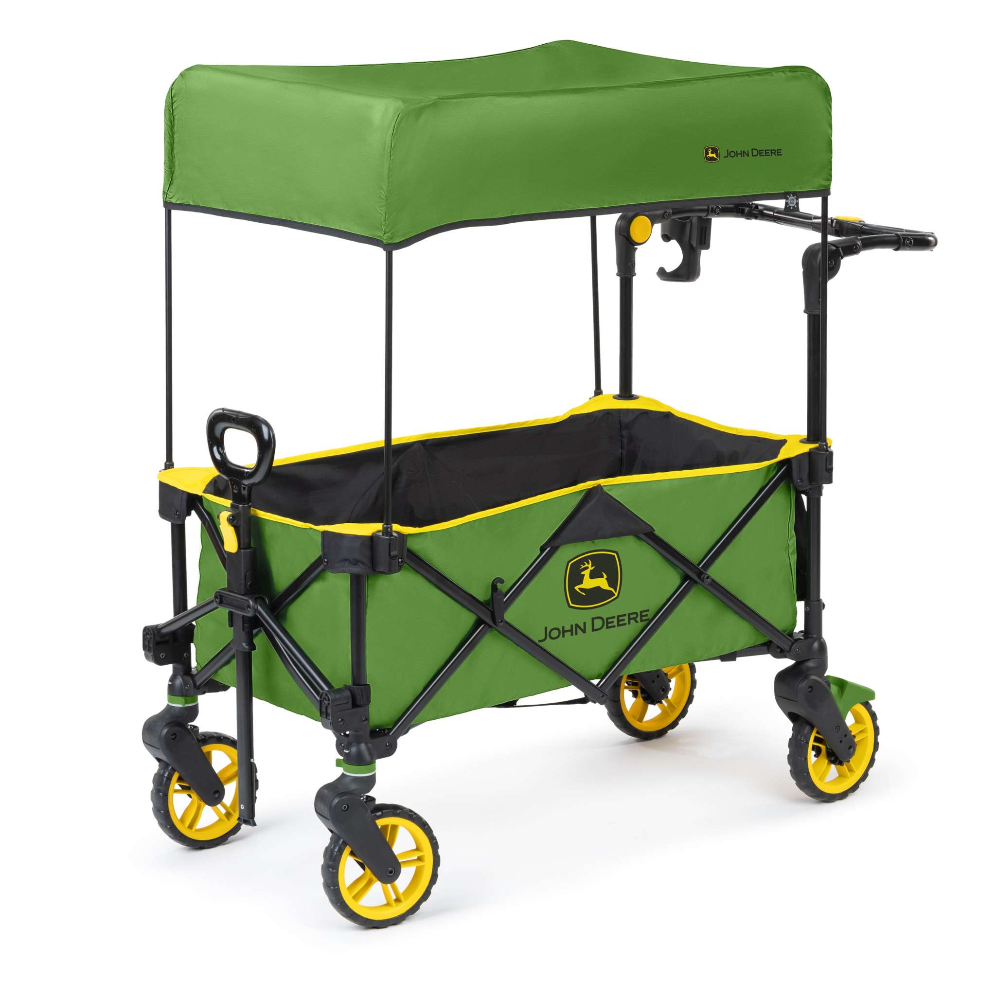 tour stroller wagon Bright Starts Pop 'N Ride Wagon with Sun Canopy (Green/Yellow)