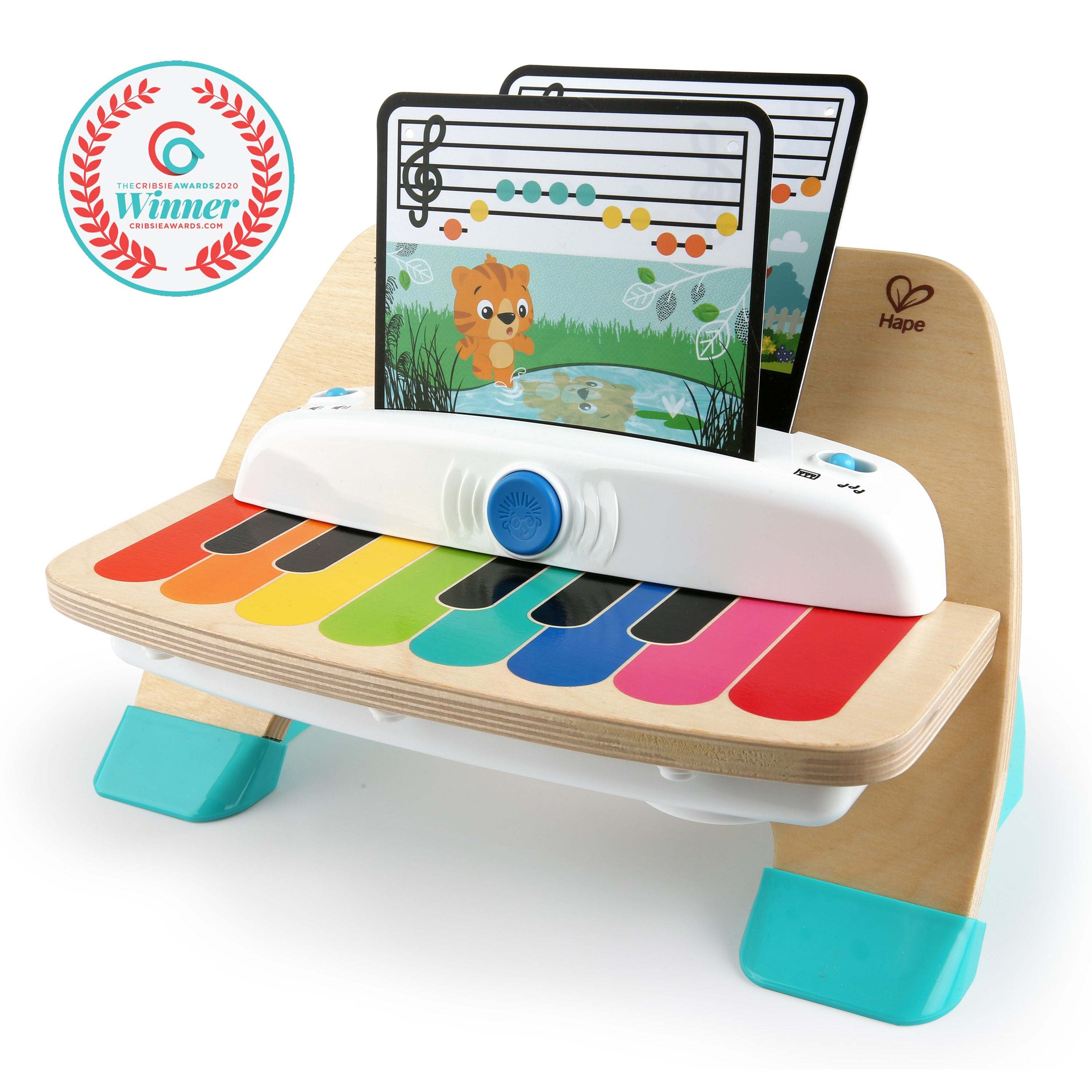 Baby Einstein Magic Touch Instruments colorful wooden toddler piano with music sheets and volume control