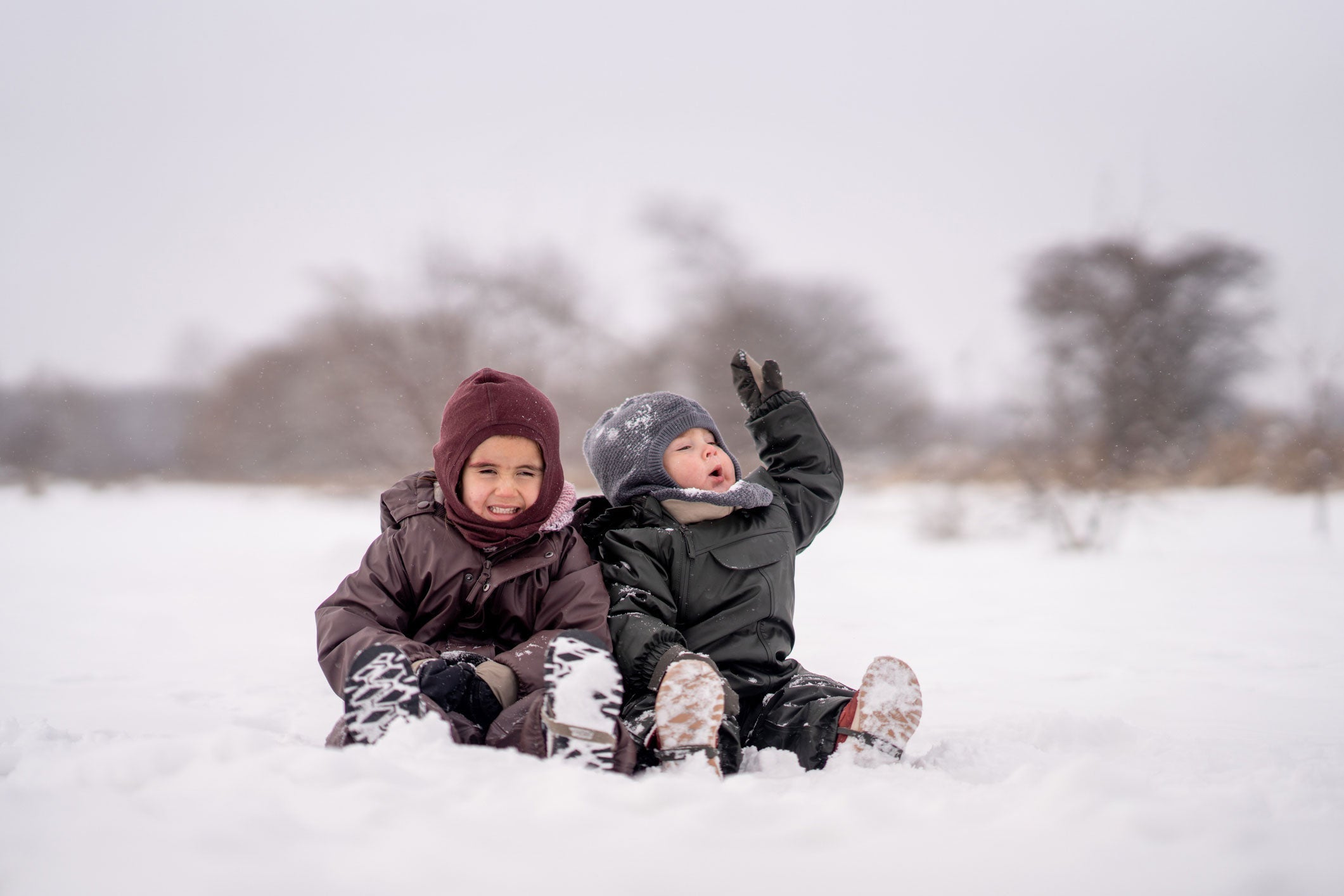 playing in snow