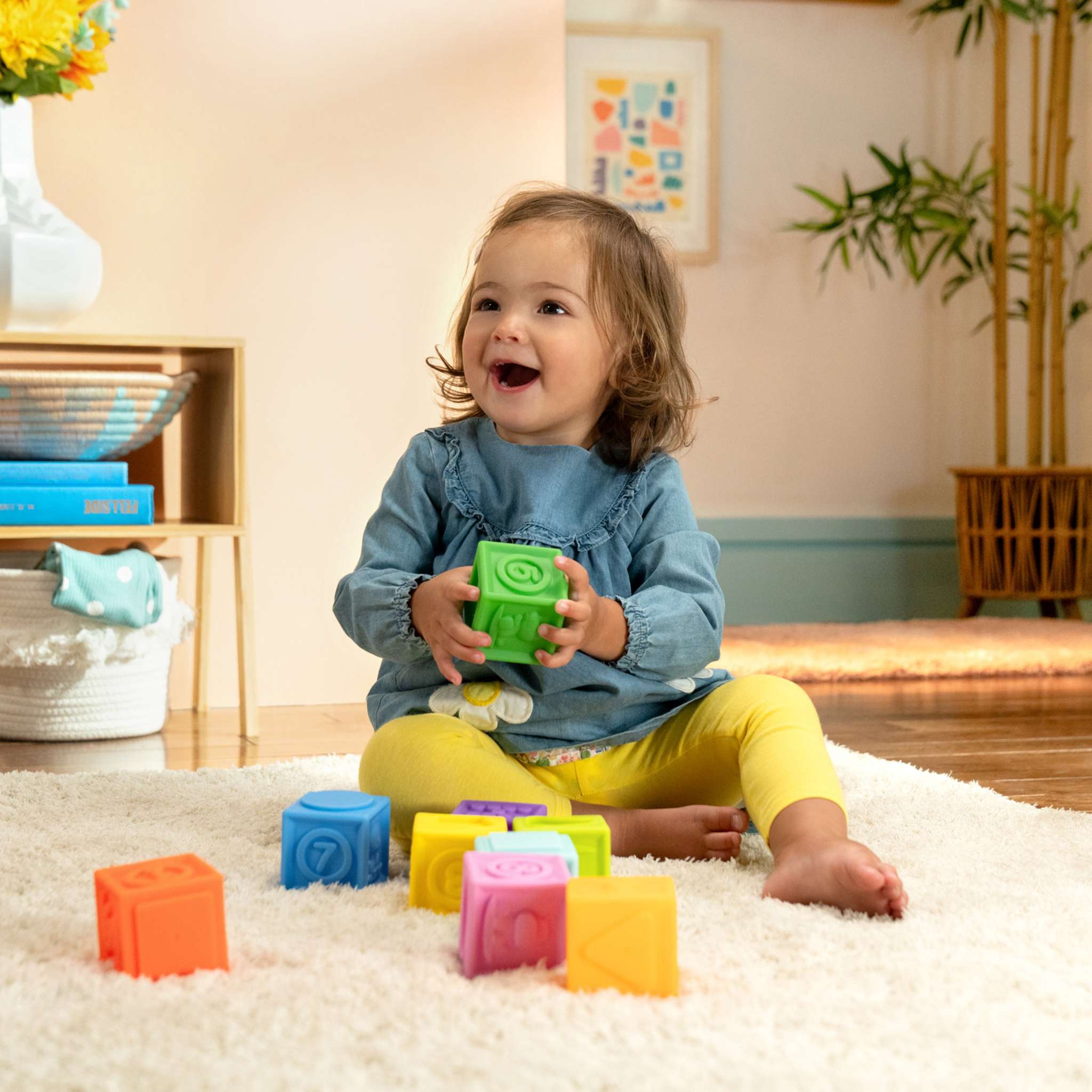 Colorful wooden toys including building blocks, puzzles, trains, and animal figures made from sustainable high-quality wood.