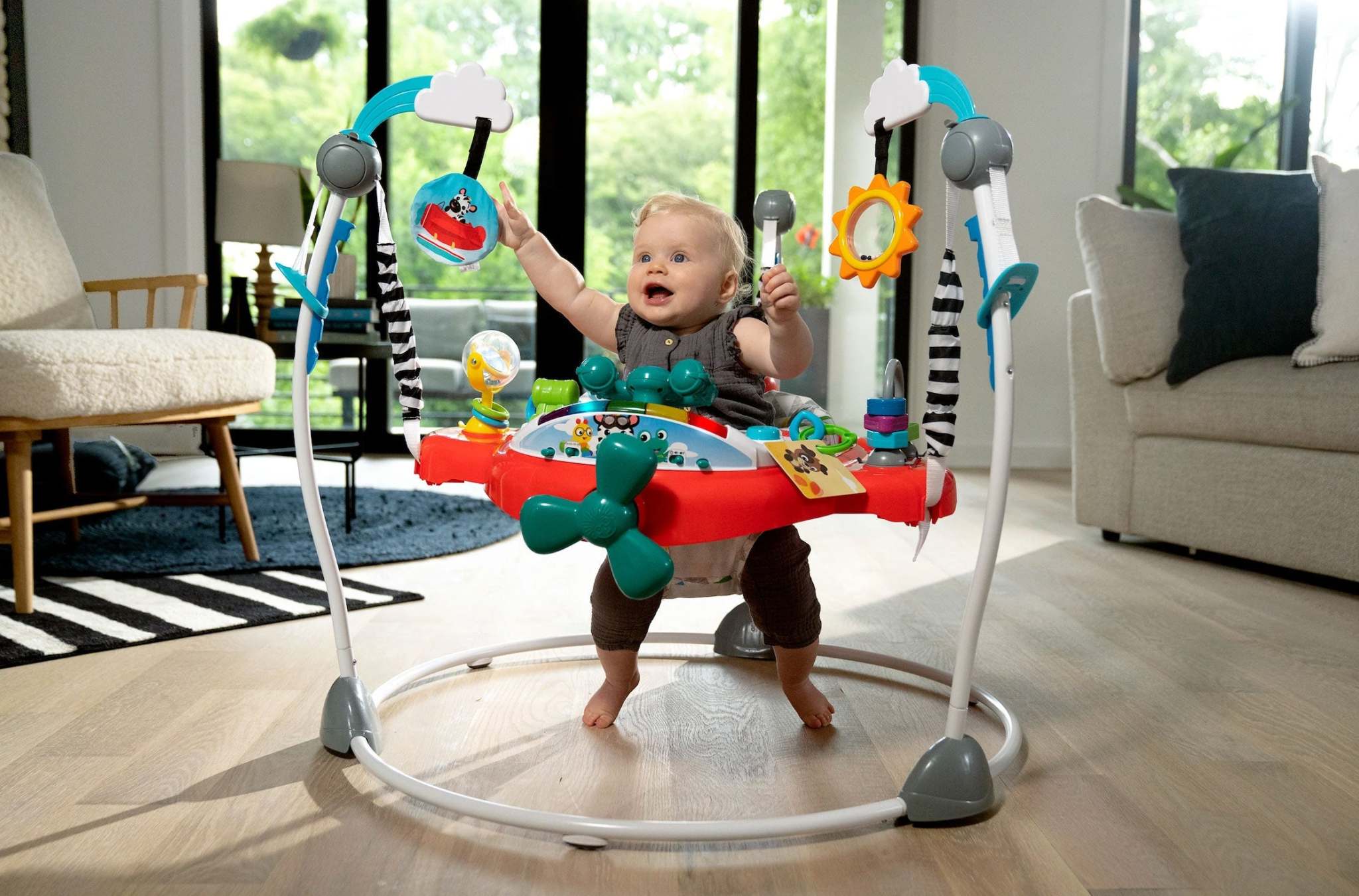 Colorful and safe play gyms designed for child development and sensory play