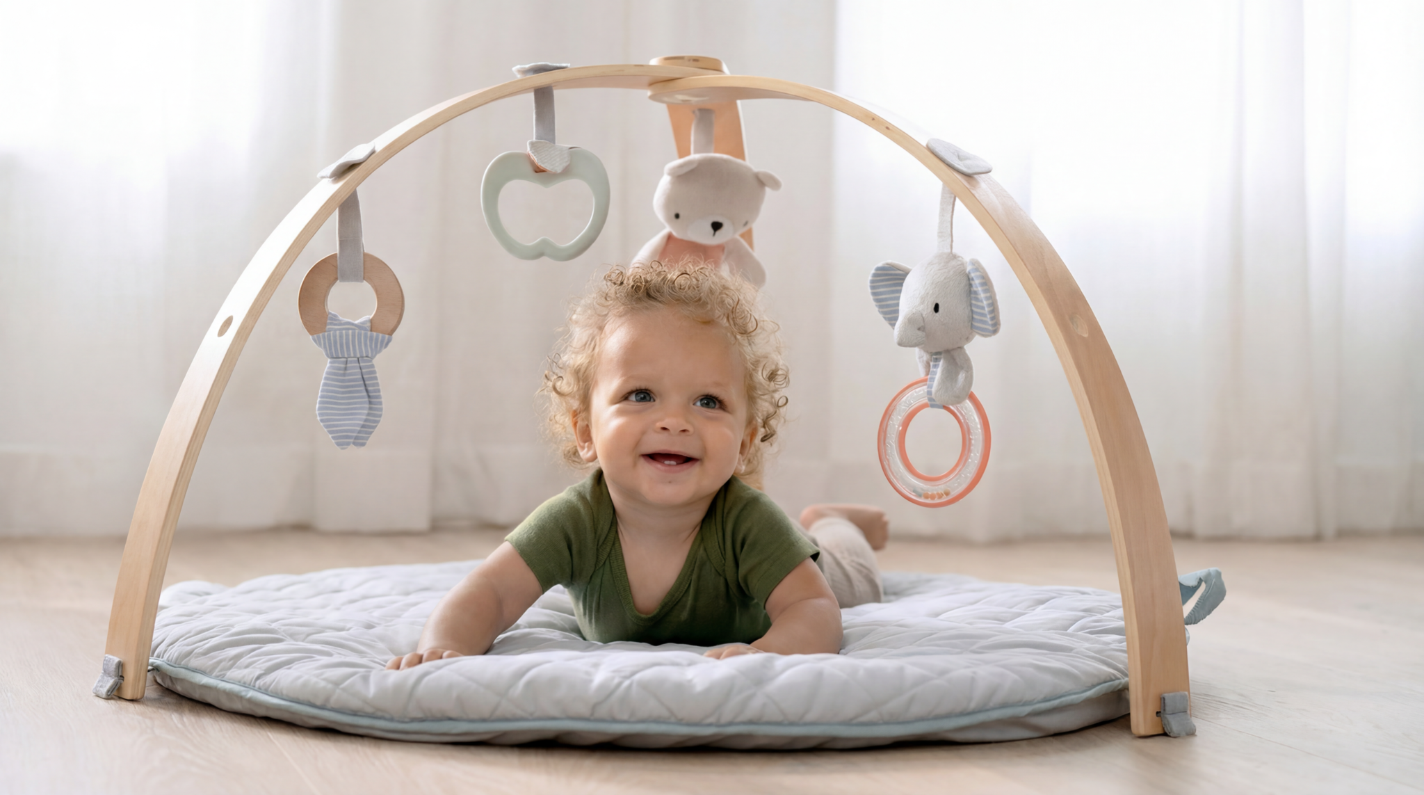 colorful play gym and mat set for kids promoting playtime