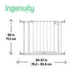 Ingenuity The Doorway 37W Series Pet and Baby Gate with Quad Cam-Lock and white metal finish