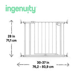 Ingenuity The Doorway 37W Series Pet and Baby Gate with Quad Cam-Lock and white metal finish