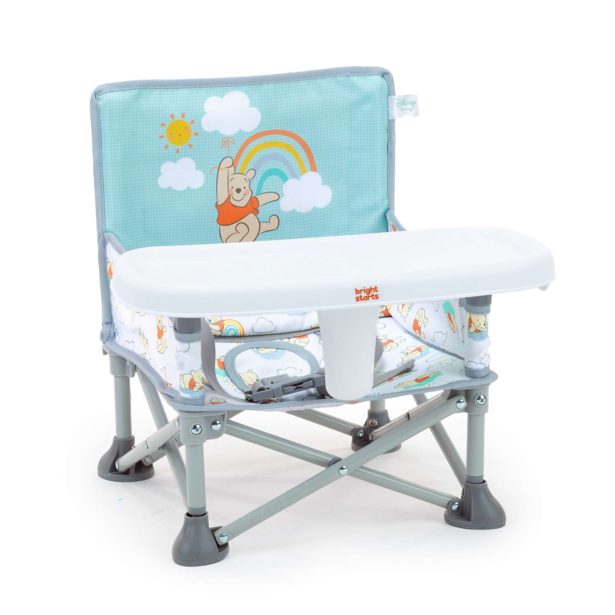 Winnie the Pooh Pop ‘N Sit Portable Booster Seat with removable tray and Disney design.