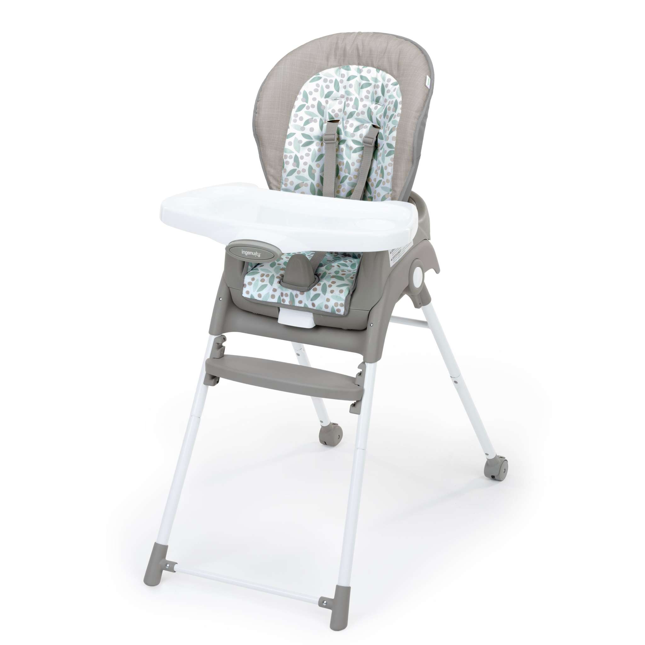 Trio Foldaway 6-in-1 High Chair with adjustable footrest and removable tray for easy cleaning
