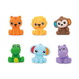 Bright Starts Safari Splashers 6-Piece Baby Bath Toys, Squirting Animal Bath Toy Set, 9 Months+