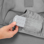 Stow & Go Compact Folding Bouncer lightweight baby seat with fold-flat design and built-in CalmTouch Vibe-Pod for soothing comfort