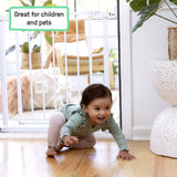 Ingenuity The Doorway 37W Series white metal safety gate with Quad Cam-Lock for baby and pet doorways