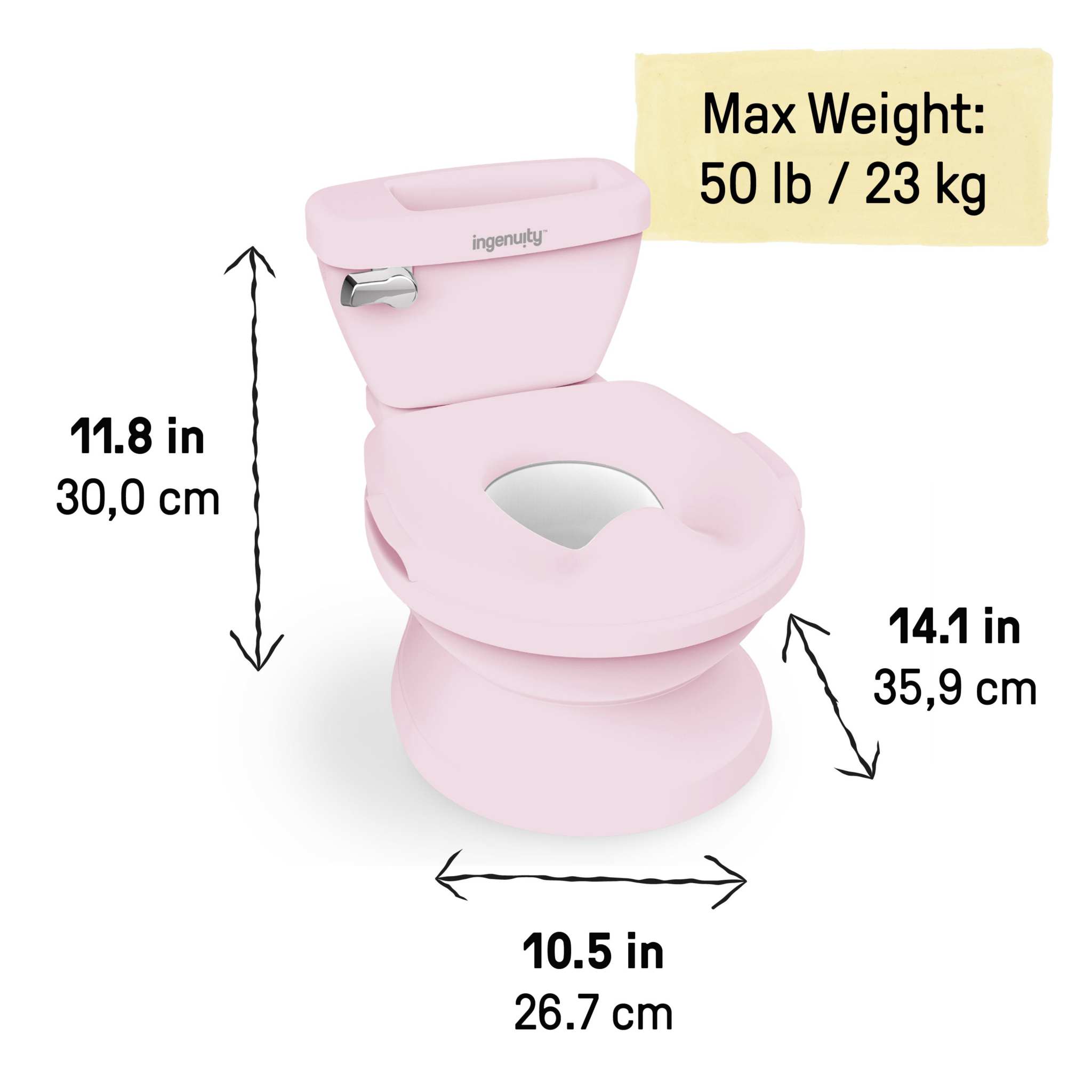Summer by Ingenuity My Size Potty Pro toddler potty with realistic flush handle and storage compartment