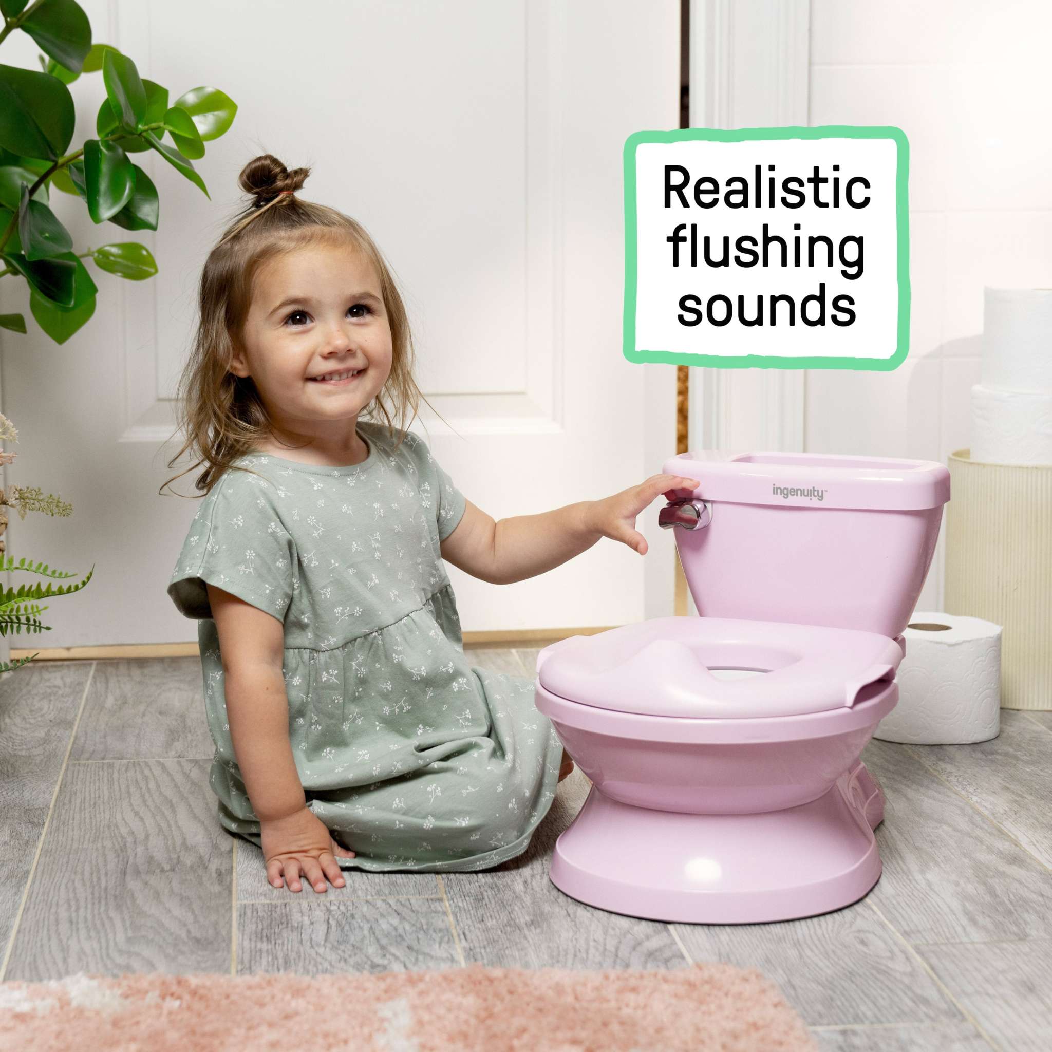 Summer by Ingenuity My Size Potty Pro toddler potty with realistic flush handle and storage compartment