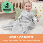 SwaddleMe by Ingenuity Night Sack Sleeper wearable baby blanket in soft 100% cotton for 3-18 months baby safety and comfort