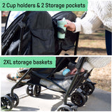 Ingenuity 3Dlite Double Stroller lightweight aluminum frame with padded reclining seats and storage baskets
