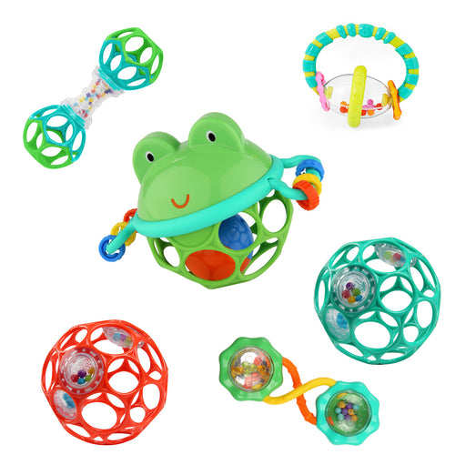 Bright Starts Little Shakers 6pc Gift Set, Baby Rattles and Teethers