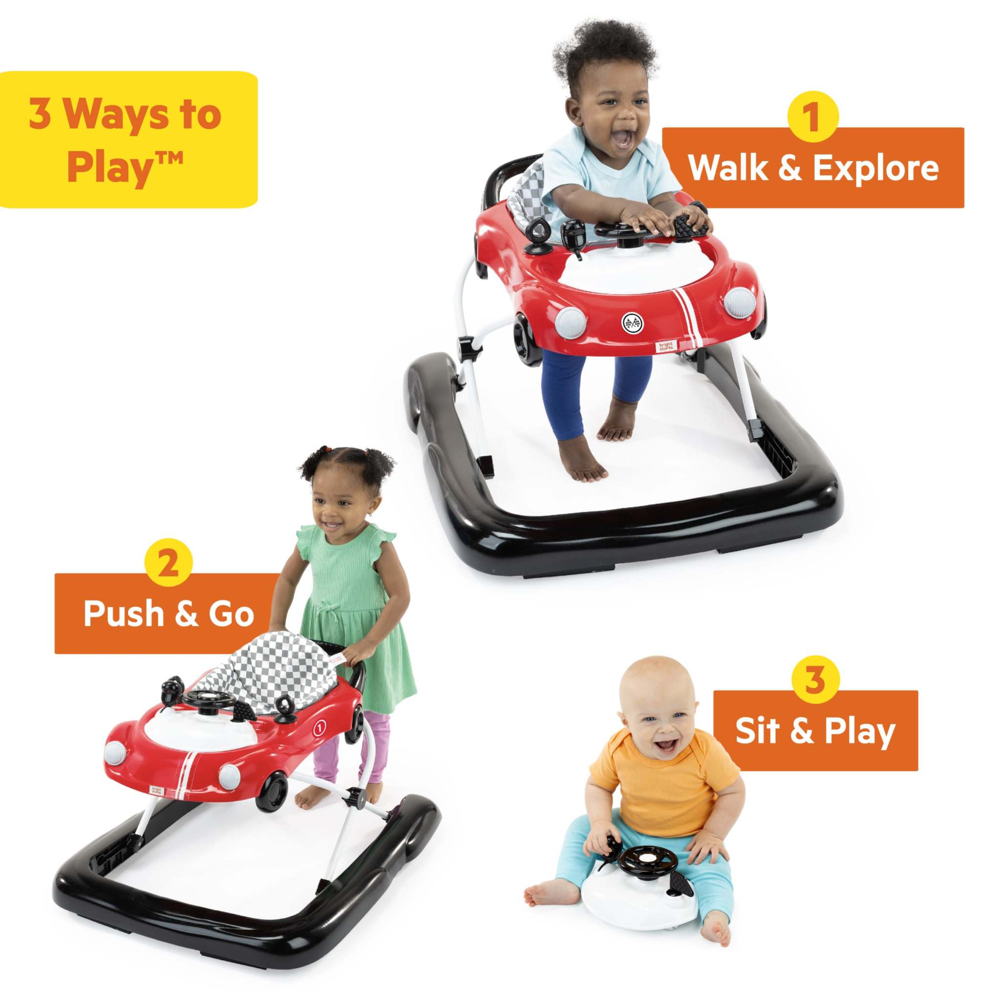 Ed Racer Baby Baby Walker | Little Speedster 3-in-1 Red Racer | Kids2Shop