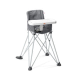 Bright Starts Pop ' Dine Portable High Chair, Indoor/Outdoor, Grey