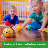 Bright Starts Giggables Roll & Chase Pals, Animal Characters - 6 Pack