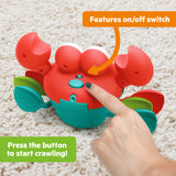 Bright Starts Rockin’ Crawling Crab Interactive Baby Toy with Music & Dancing, Red