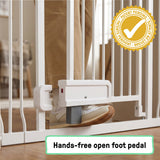 The Doorway Series Hands Free Open Gate for Babies and Pets - White