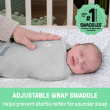 SwaddleMe by Ingenuity Original Muslin Baby Swaddle 2 Pack, 0-3 Months, 7-14 Pounds - Cream/Cashew